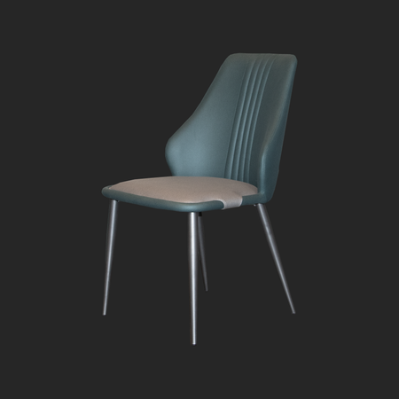 Teal Velvet Dining Chair with Back Pleats