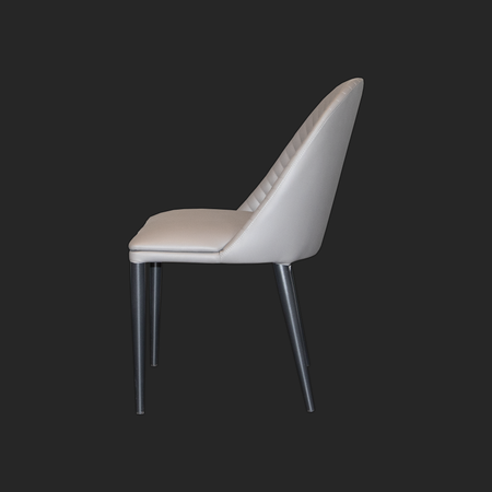 Grey Ribbed Dining Chair