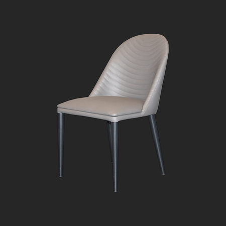 Grey Ribbed Dining Chair
