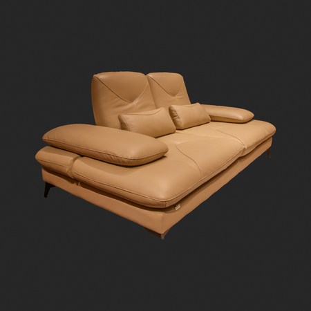 Italian Cowhide Leather Convertible Sofa