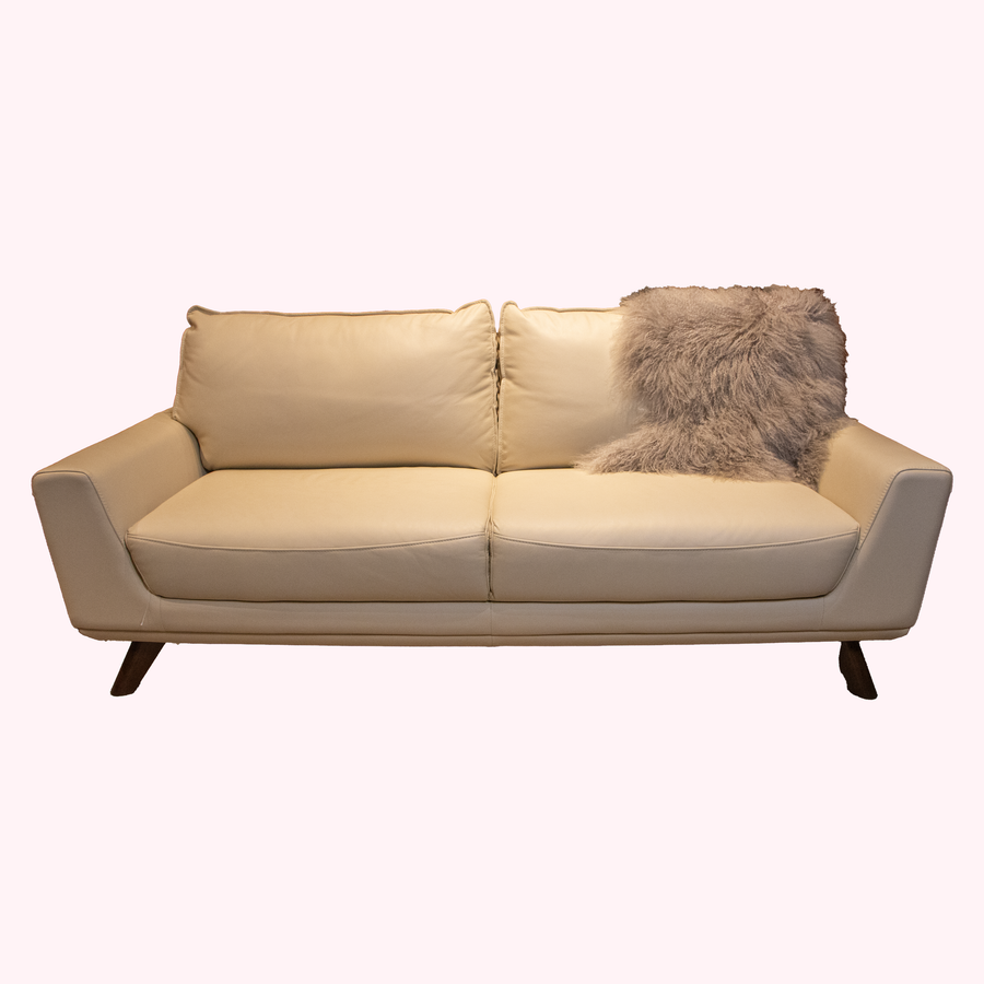 Creme Haven Leather Sofa
