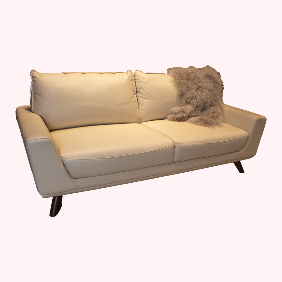 Creme Haven Leather Sofa